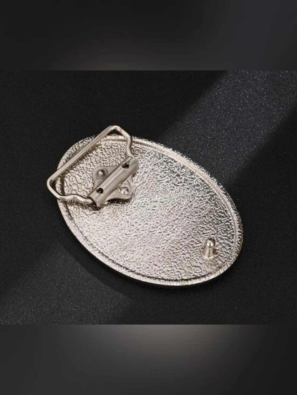 New abalone Colored western Oval Silver Color Cowboy Cowgirl belt buckle